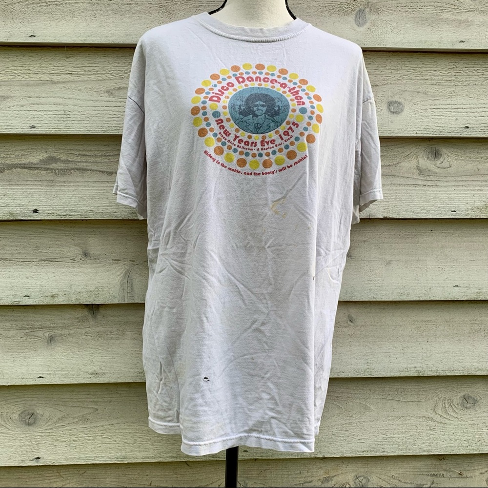 True Vintage 70s Thrashed Disco Dance-A-Thon Short Sleeve Crewneck Graphic Tee